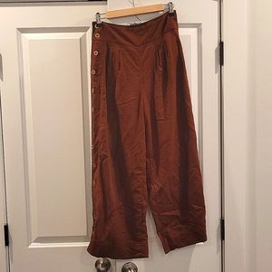 By Anthropologie Rust Wide Leg Pants Size 0